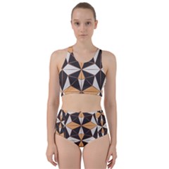 Abstract Pattern Geometric Backgrounds   Racer Back Bikini Set by Eskimos