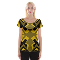 Abstract Pattern Geometric Backgrounds   Cap Sleeve Top by Eskimos