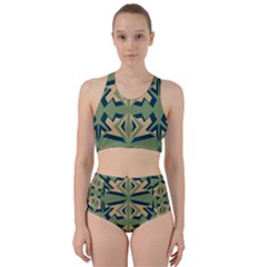 Abstract Pattern Geometric Backgrounds   Racer Back Bikini Set by Eskimos