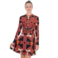 Abstract pattern geometric backgrounds   Long Sleeve Panel Dress