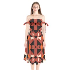 Abstract pattern geometric backgrounds   Shoulder Tie Bardot Midi Dress