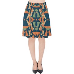 Abstract Pattern Geometric Backgrounds   Velvet High Waist Skirt by Eskimos