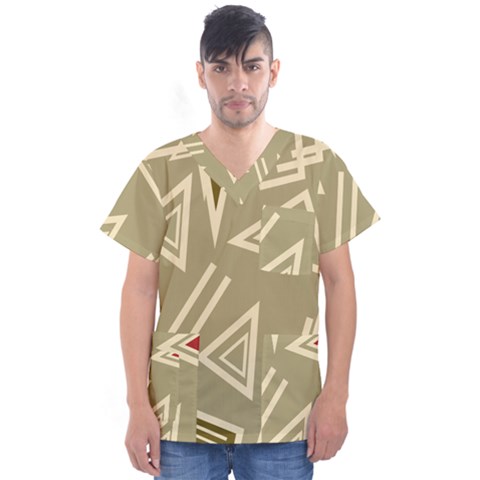 Abstract Pattern Geometric Backgrounds   Men s V-neck Scrub Top by Eskimos