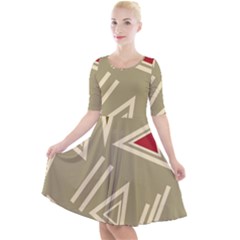 Abstract Pattern Geometric Backgrounds   Quarter Sleeve A-line Dress by Eskimos