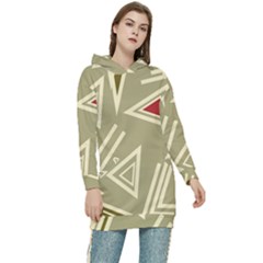 Abstract Pattern Geometric Backgrounds   Women s Long Oversized Pullover Hoodie by Eskimos