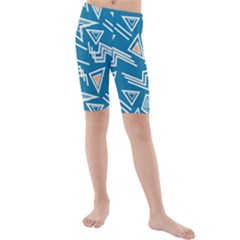 Abstract Pattern Geometric Backgrounds   Kids  Mid Length Swim Shorts by Eskimos