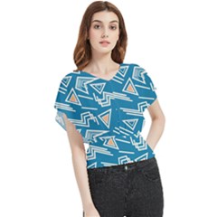 Abstract Pattern Geometric Backgrounds   Butterfly Chiffon Blouse