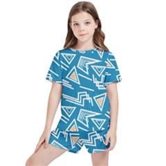 Abstract Pattern Geometric Backgrounds   Kids  Tee And Sports Shorts Set by Eskimos