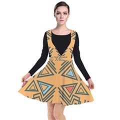 Abstract Pattern Geometric Backgrounds   Plunge Pinafore Dress by Eskimos
