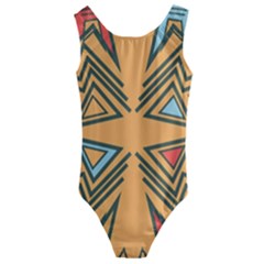 Abstract Pattern Geometric Backgrounds   Kids  Cut-out Back One Piece Swimsuit by Eskimos