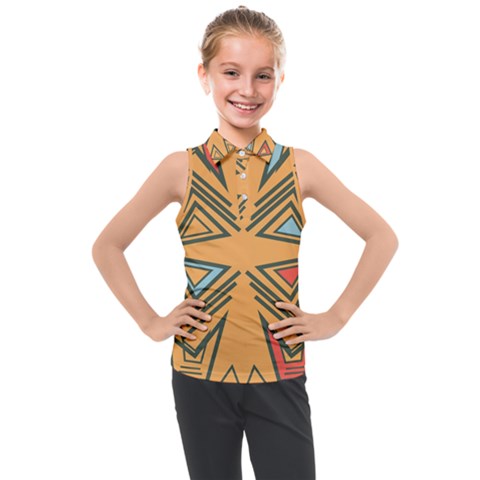 Abstract Pattern Geometric Backgrounds   Kids  Sleeveless Polo Tee by Eskimos