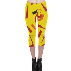 Abstract Pattern Geometric Backgrounds   Capri Leggings  by Eskimos