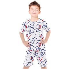 Abstract Pattern Geometric Backgrounds   Kids  Tee And Shorts Set by Eskimos