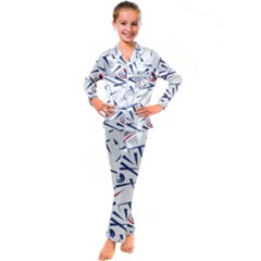 Abstract Pattern Geometric Backgrounds   Kid s Satin Long Sleeve Pajamas Set by Eskimos