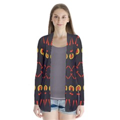 Abstract pattern geometric backgrounds   Drape Collar Cardigan