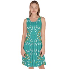 Abstract Pattern Geometric Backgrounds   Knee Length Skater Dress With Pockets by Eskimos