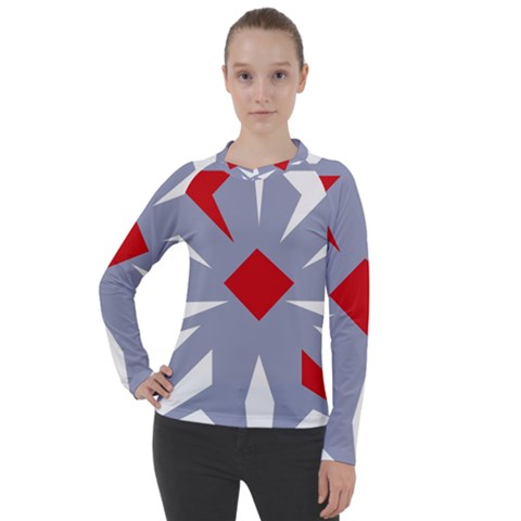 Abstract Pattern Geometric Backgrounds   Women s Pique Long Sleeve Tee by Eskimos