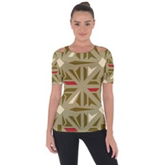 Abstract Pattern Geometric Backgrounds   Shoulder Cut Out Short Sleeve Top by Eskimos
