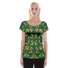 Abstract Pattern Geometric Backgrounds   Cap Sleeve Top by Eskimos