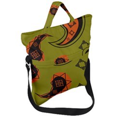 Floral Pattern Paisley Style Paisley Print  Doodle Background Fold Over Handle Tote Bag