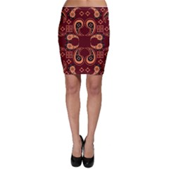 Floral Pattern Paisley Style Paisley Print  Doodle Background Bodycon Skirt