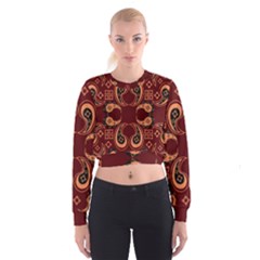 Floral Pattern Paisley Style Paisley Print  Doodle Background Cropped Sweatshirt by Eskimos