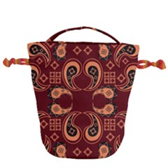 Floral Pattern Paisley Style Paisley Print  Doodle Background Drawstring Bucket Bag by Eskimos