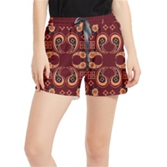 Floral Pattern Paisley Style Paisley Print  Doodle Background Women s Runner Shorts by Eskimos