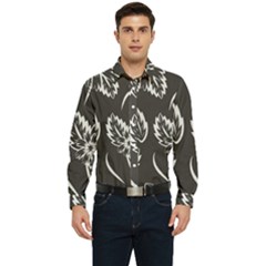 Folk Flowers Print Floral Pattern Ethnic Art Men s Long Sleeve  Shirt by Eskimos