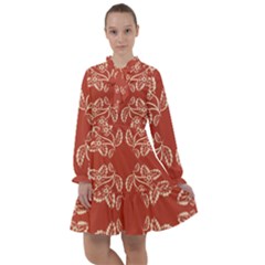 Floral Folk Damask Pattern Fantasy Flowers Floral Geometric Fantasy All Frills Chiffon Dress by Eskimos