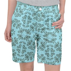 Floral Folk Damask Pattern Fantasy Flowers Floral Geometric Fantasy Pocket Shorts by Eskimos