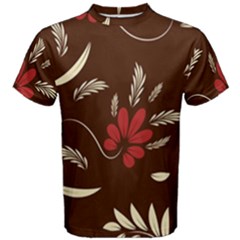 Sfolk Flowers Print Floral Pattern Ethnic Art Men s Cotton Tee by Eskimos