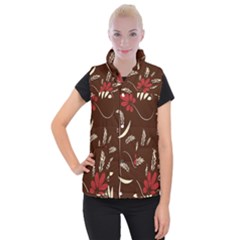 Sfolk Flowers Print Floral Pattern Ethnic Art Women s Button Up Vest by Eskimos