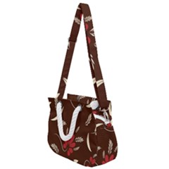 Sfolk Flowers Print Floral Pattern Ethnic Art Rope Handles Shoulder Strap Bag by Eskimos