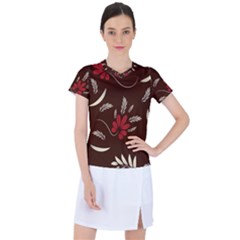 Sfolk Flowers Print Floral Pattern Ethnic Art Women s Sports Top by Eskimos