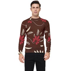 Sfolk Flowers Print Floral Pattern Ethnic Art Men s Long Sleeve Rash Guard by Eskimos