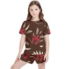 Sfolk Flowers Print Floral Pattern Ethnic Art Kids  Tee And Sports Shorts Set by Eskimos