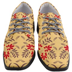 Floral Folk Damask Pattern Fantasy Flowers Floral Geometric Fantasy Women Heeled Oxford Shoes by Eskimos