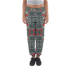 Floral Folk Damask Pattern Fantasy Flowers Floral Geometric Fantasy Women s Jogger Sweatpants by Eskimos