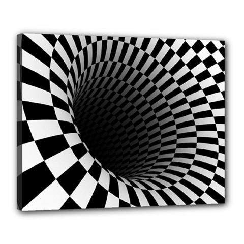 3d Optical Illusion, Dark Hole, Funny Effect Canvas 20  X 16  (stretched)