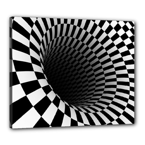 3d Optical Illusion, Dark Hole, Funny Effect Canvas 24  X 20  (stretched)