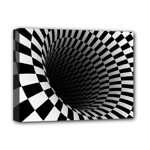 3d Optical Illusion, Dark Hole, Funny Effect Deluxe Canvas 16  X 12  (stretched) 