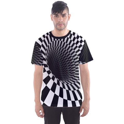 3d Optical Illusion, Dark Hole, Funny Effect Men s Sport Mesh Tee by Casemiro