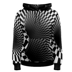 3d Optical Illusion, Dark Hole, Funny Effect Women s Pullover Hoodie