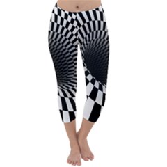 3d Optical Illusion, Dark Hole, Funny Effect Capri Winter Leggings  by Casemiro