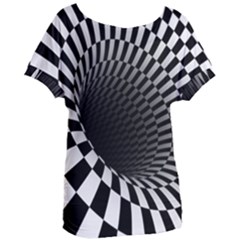 3d Optical Illusion, Dark Hole, Funny Effect Women s Oversized Tee