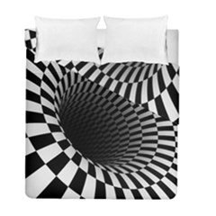 3d Optical Illusion, Dark Hole, Funny Effect Duvet Cover Double Side (full/ Double Size) by Casemiro
