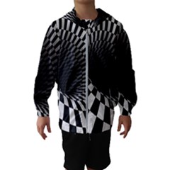 3d Optical Illusion, Dark Hole, Funny Effect Kids  Hooded Windbreaker