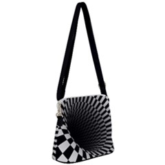 3d Optical Illusion, Dark Hole, Funny Effect Zipper Messenger Bag