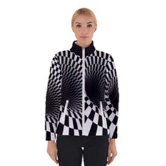 3d Optical Illusion, Dark Hole, Funny Effect Women s Bomber Jacket